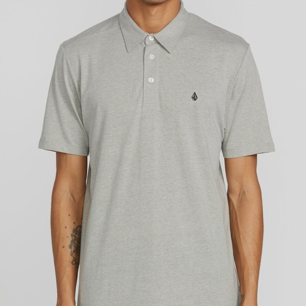 Volcom Men’s Banger Short Sleeve Grey Polo Shirt Size Medium